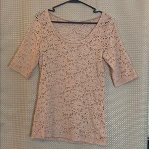 Dust pink patterned flowers shirt